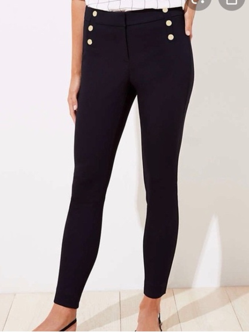 Loft High Waist Curvy Skinny Sailor Work Pant